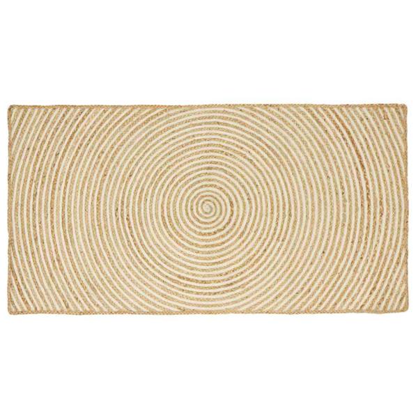 ARDEBO.de - Teppich Natürlich und Weiß 100 x 200 cm Jute
