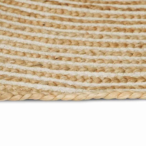 Bereichsteppich Weiß 160 x 230 cm Jute
