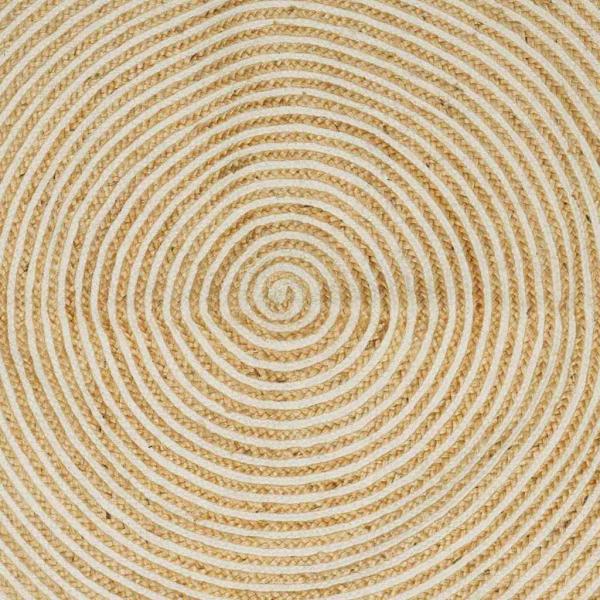 Bereichsteppich Weiß 160 x 230 cm Jute