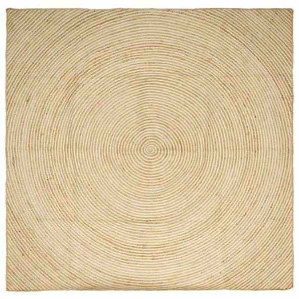 ARDEBO.de - Bereichsteppich Weiß 200 x 200 cm Jute