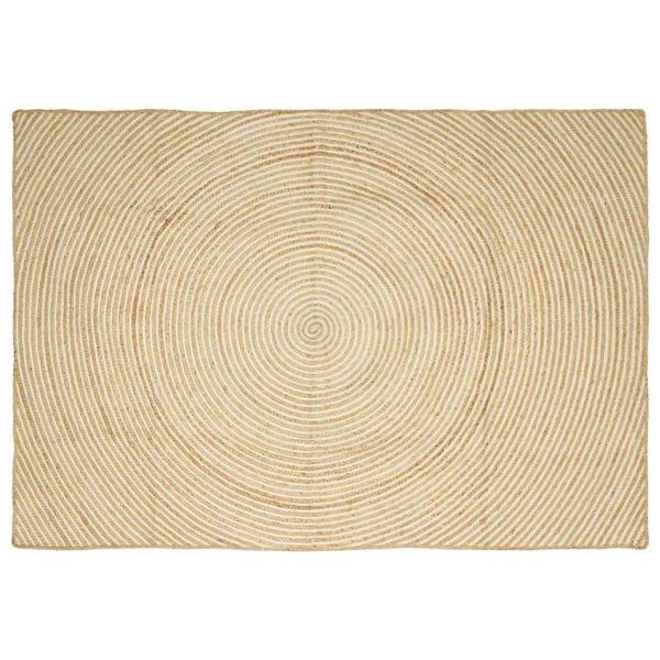 ARDEBO.de - Teppich Natürlich und Weiß 200 x 290 cm Jute