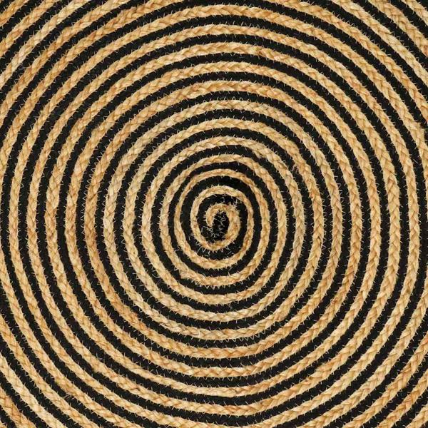 Teppich Natürlich und Schwarz 60 x 110 cm Jute