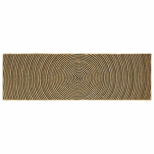 ARDEBO.de - Teppich Natürlich und Schwarz 80 x 250 cm Jute