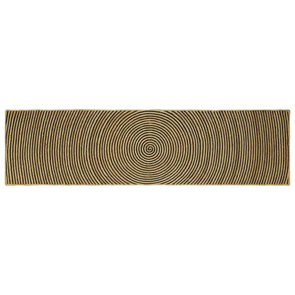 ARDEBO.de - Teppich Natürlich und Schwarz 80 x 300 cm Jute