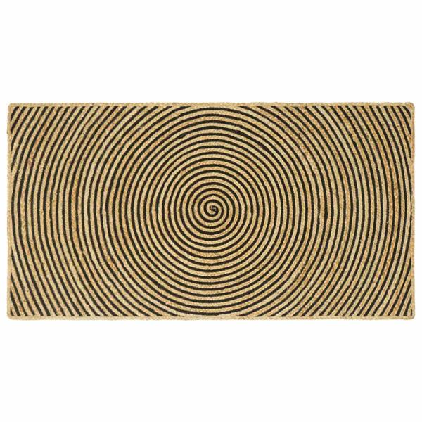 ARDEBO.de - Teppich Natürlich und Schwarz 100 x 200 cm Jute