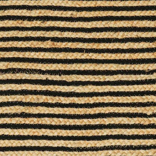 Teppich Natürlich und Schwarz 122 x 183 cm Jute
