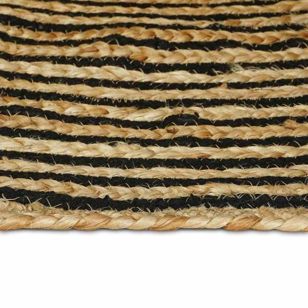 Bereichsteppich Natürlich und Schwarz 152 x 245 cm Jute