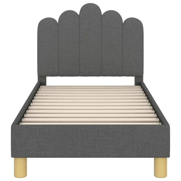 Kinderbettgestell mit Kopfteil Dunkelgrau 70 x 140 cm Stoff