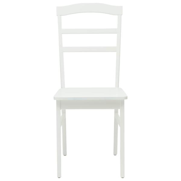 Esszimmerstuhl 2 pcs Weiß Massives Gummiholz