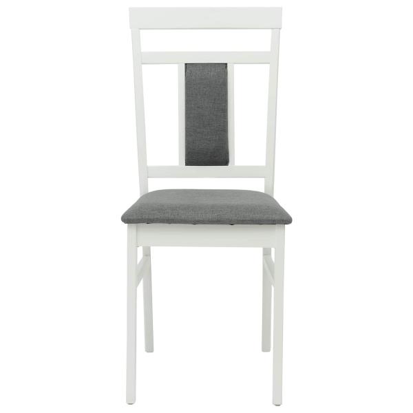 Esszimmerstuhl 2 pcs Weiß und Grau Massives Gummiholz