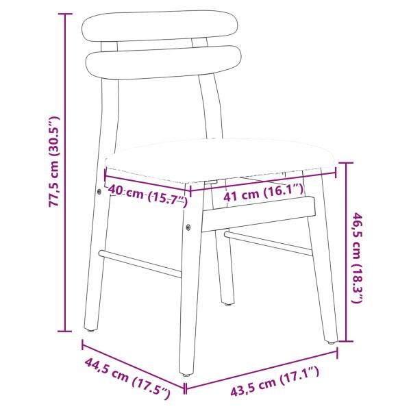 Esszimmerstuhl 2 pcs Natürlich und hell Massives Gummiholz