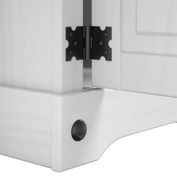 Nachttisch Weiß 35 x 32,5 x 58 cm Massives Kiefernholz