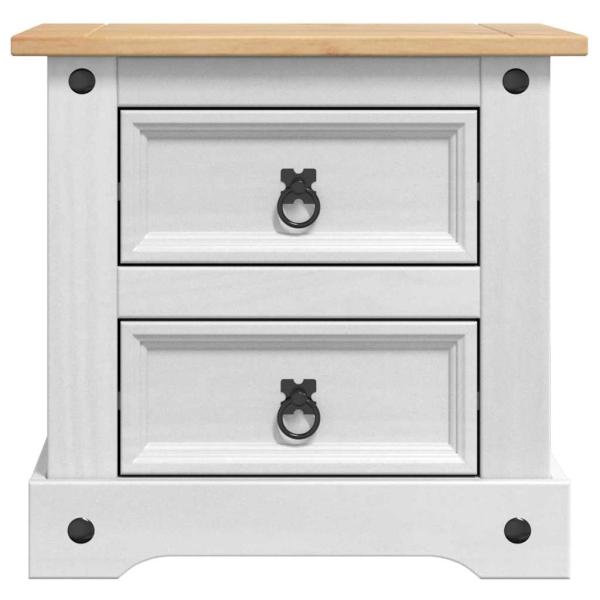 Nachttisch Weiß 53 x 39 x 47 cm Massives Kiefernholz