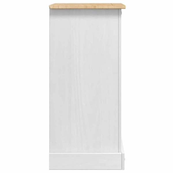 Nachttisch Weiß 53 x 39 x 84 cm Massives Kiefernholz