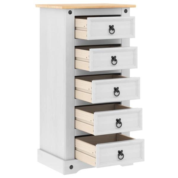 Nachttisch Weiß 53 x 39 x 103 cm Massives Kiefernholz