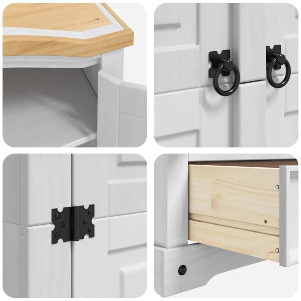 Kleiderschrank Weiß 101 x 52 x 170 cm Massives Kiefernholz