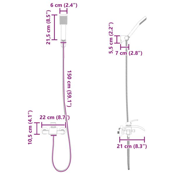 Duschkopf Set Chrom G 1 / 2 Zoll