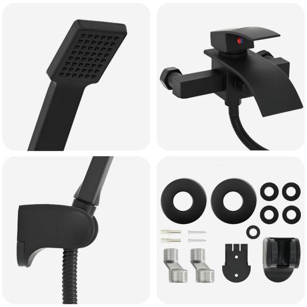 Duschkopf Set Schwarz G 1 / 2 Zoll