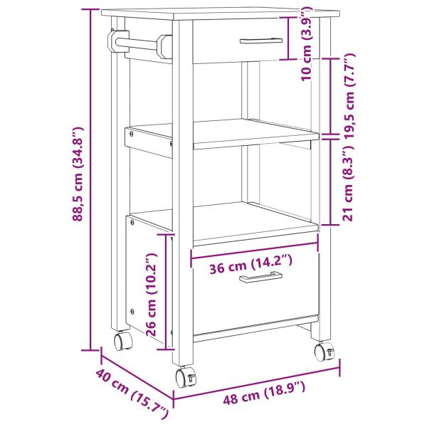 Küchentrolley Uni Schwarz