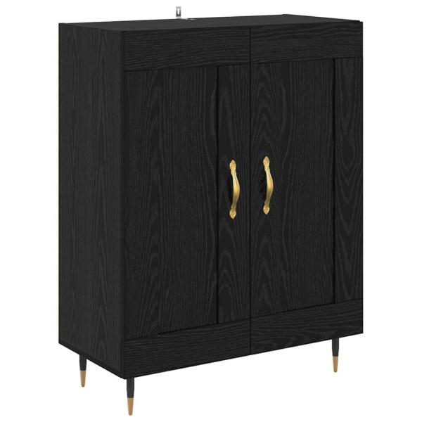 Sideboard Schwarz Eichen-Optik 69,5 x 34 x 90 cm Holzwerkstoff
