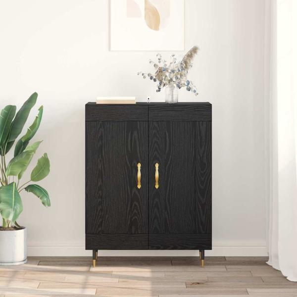 Sideboard Schwarz Eichen-Optik 69,5 x 34 x 90 cm Holzwerkstoff