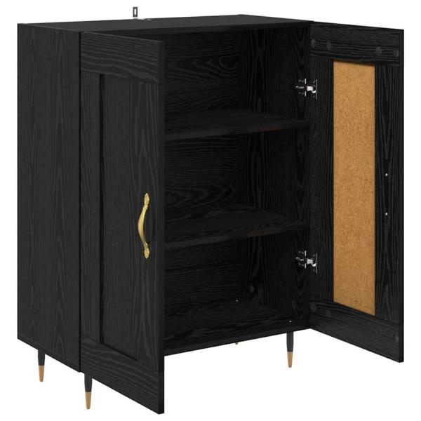 Sideboard Schwarz Eichen-Optik 69,5 x 34 x 90 cm Holzwerkstoff