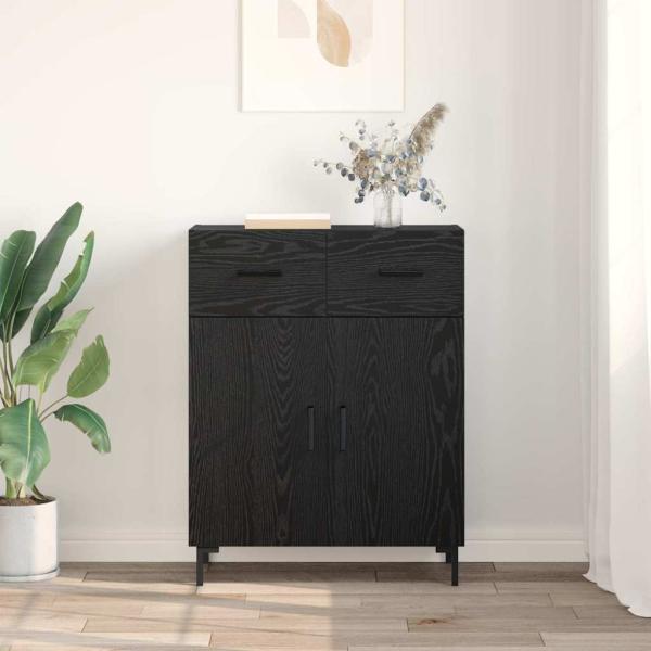 Sideboard Schwarz Eichen-Optik 69,5 x 34 x 90 cm Holzwerkstoff