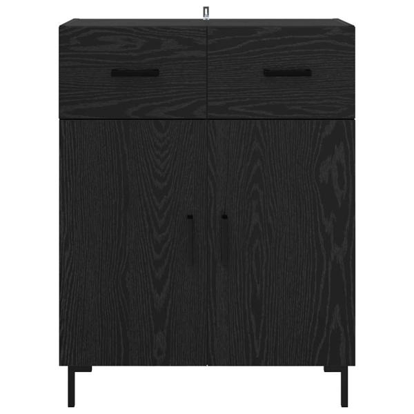Sideboard Schwarz Eichen-Optik 69,5 x 34 x 90 cm Holzwerkstoff