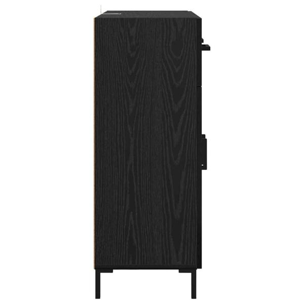 Sideboard Schwarz Eichen-Optik 69,5 x 34 x 90 cm Holzwerkstoff