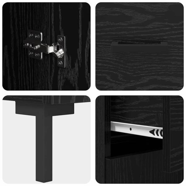 Sideboard Schwarz Eichen-Optik 69,5 x 34 x 90 cm Holzwerkstoff