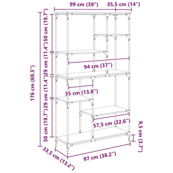 Bücherregal Altholz 99 x 35,5 x 176 cm Holzwerkstoff