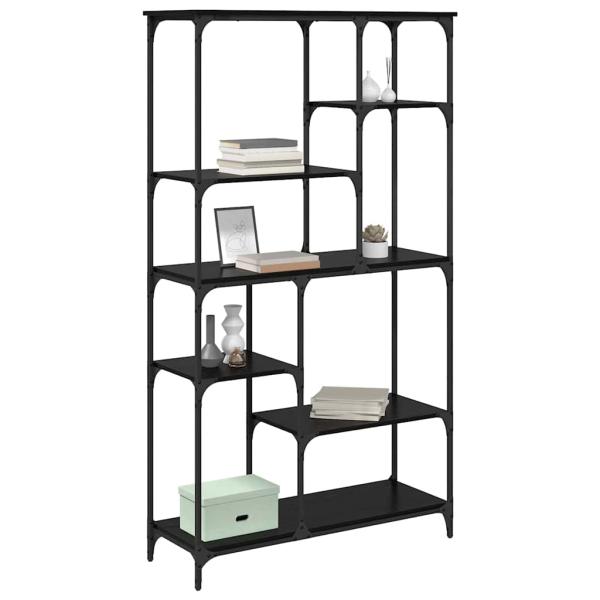 Bücherregal Schwarz Eichen-Optik 99 x 35,5 x 176 cm