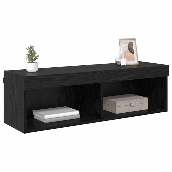 TV-Wandschrank Panama Schwarz Eichen-Optik 100 x 30 x 30 cm