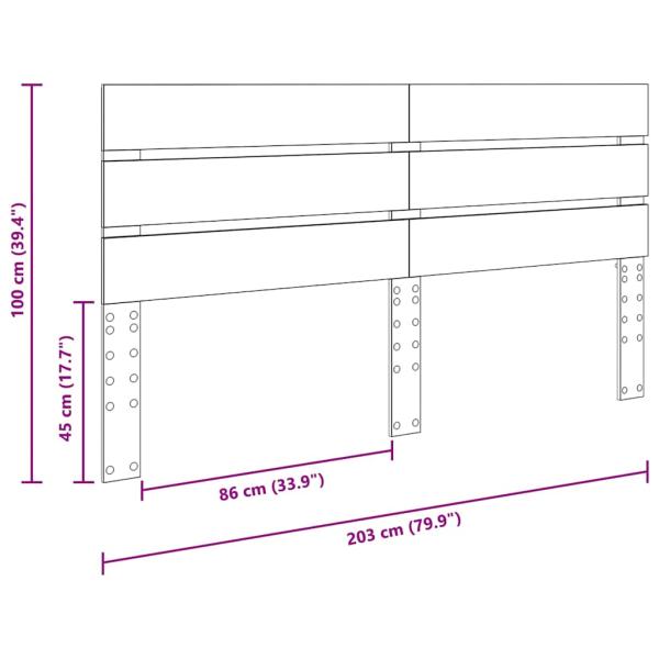 Kopfteil mit Kopfteil Sonoma-Eiche 200 cm Holzwerkstoff