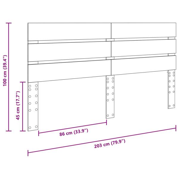 Kopfteil mit Kopfteil Beton Grau 200 cm Holzwerkstoff