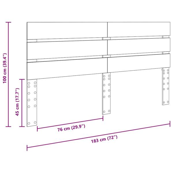 Kopfteil mit Kopfteil Sonoma-Eiche 180 cm Holzwerkstoff