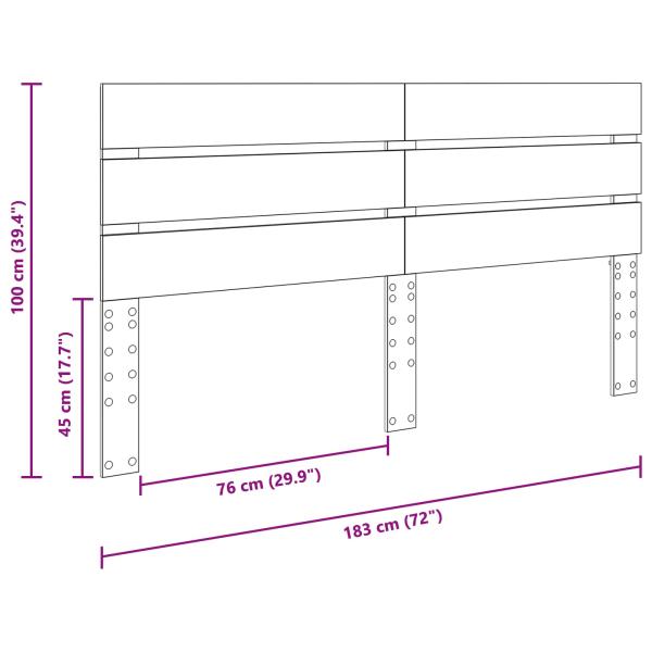 Kopfteil mit Kopfteil Altholz 180 cm Holzwerkstoff