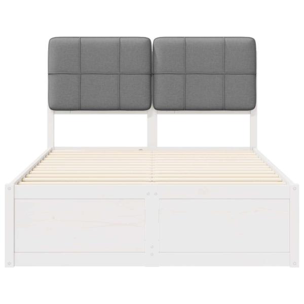 Bettgestell mit gepolstertem Kopfteil Hellgrau 120 x 190 cm