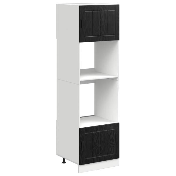 Küchenschrank Schwarz Eichen-Optik 60 x 57 x 207 cm