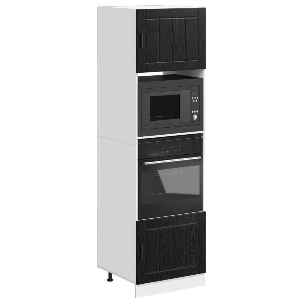 Küchenschrank Schwarz Eichen-Optik 60 x 57 x 207 cm