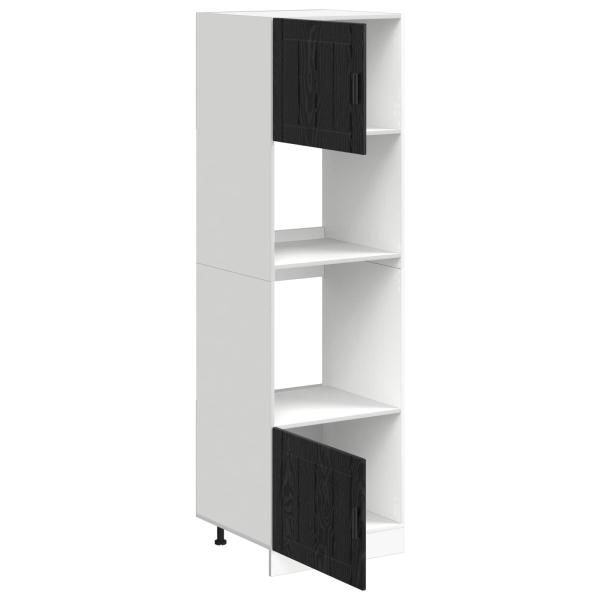 Küchenschrank Schwarz Eichen-Optik 60 x 57 x 207 cm