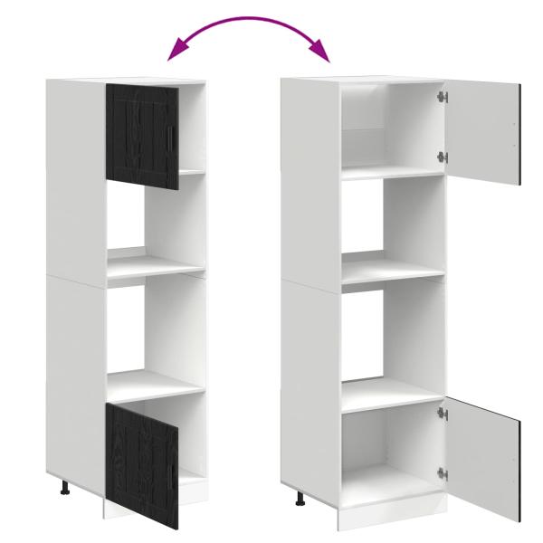 Küchenschrank Schwarz Eichen-Optik 60 x 57 x 207 cm