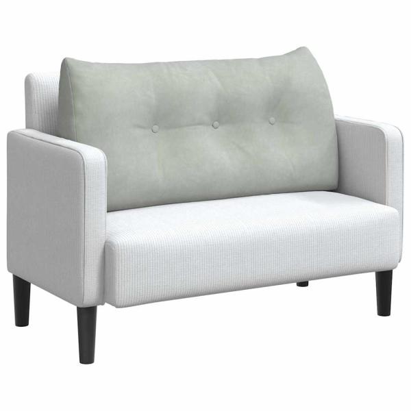 Rückenkissen Hellgrau 100 x 24 x 50 cm Samt