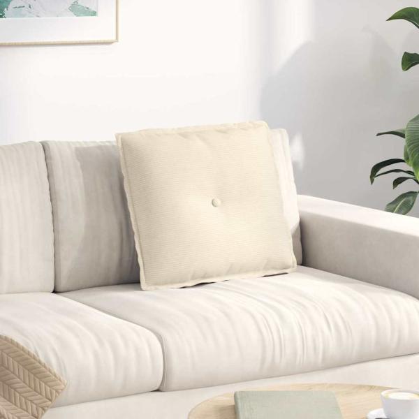 ARDEBO.de - Rückenkissen Creme 50 x 45 cm Cordstoff