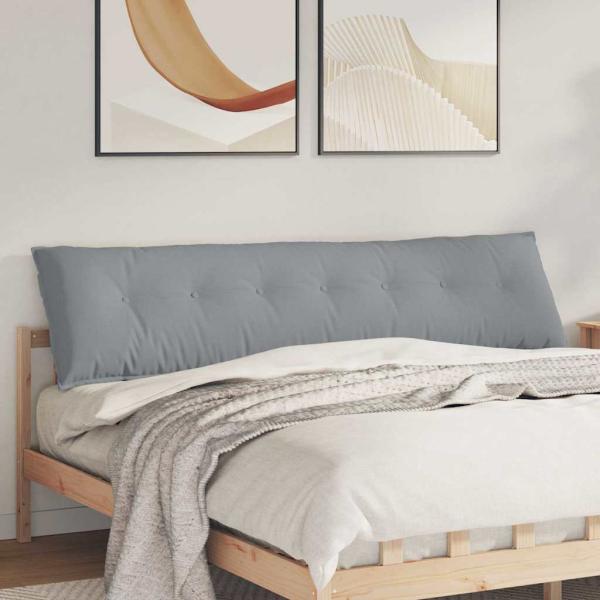 ARDEBO.de - Rückenkissen Hellgrau 200 x 19 x 50 cm Stoff