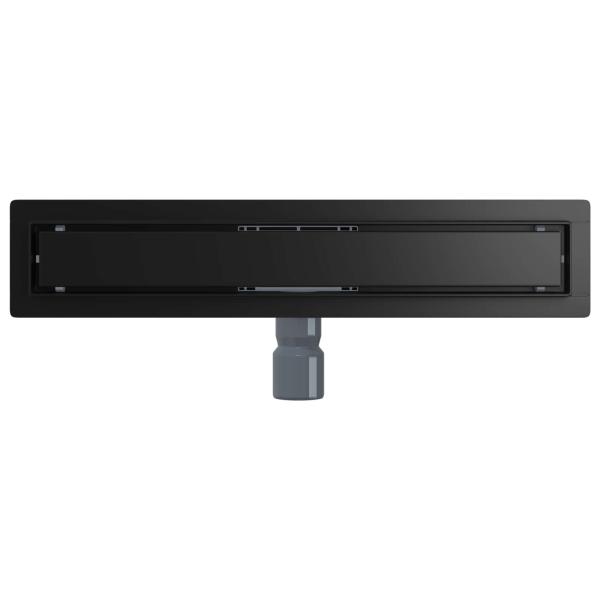 2 in 1 Duschabfluss Schwarz 50 cm Edelstahl 304