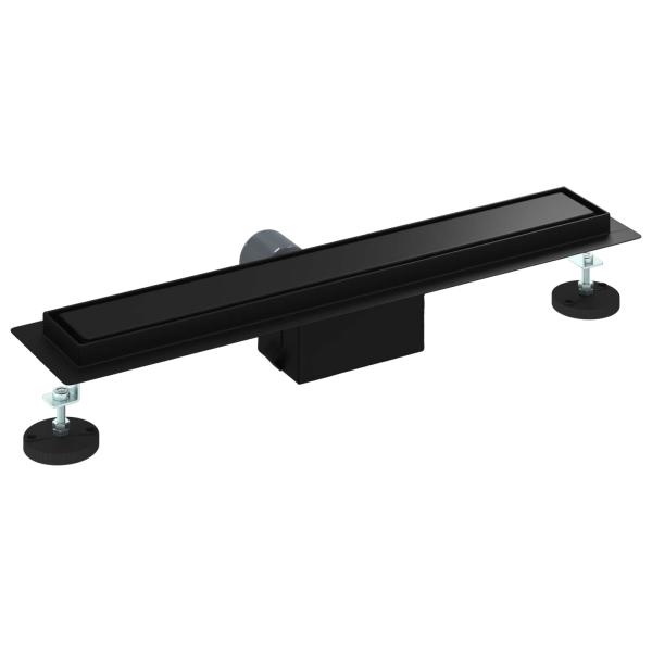 2 in 1 Duschabfluss Schwarz 50 cm Edelstahl 304