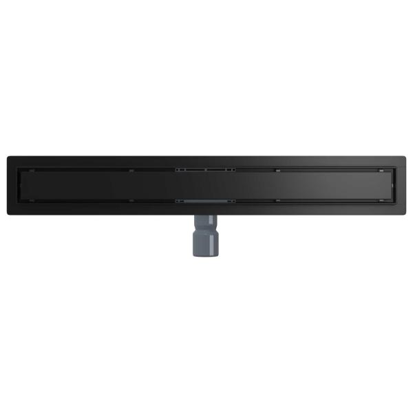 2 in 1 Duschabfluss Schwarz 70 cm Edelstahl 304