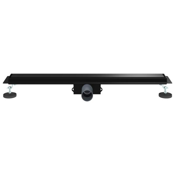 2 in 1 Duschabfluss Schwarz 70 cm Edelstahl 304