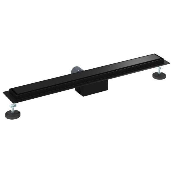 2 in 1 Duschabfluss Schwarz 70 cm Edelstahl 304
